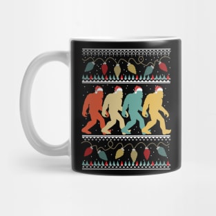 Bigfoot Santa Hat Christmas Sasquatch Xmas Lights Mug